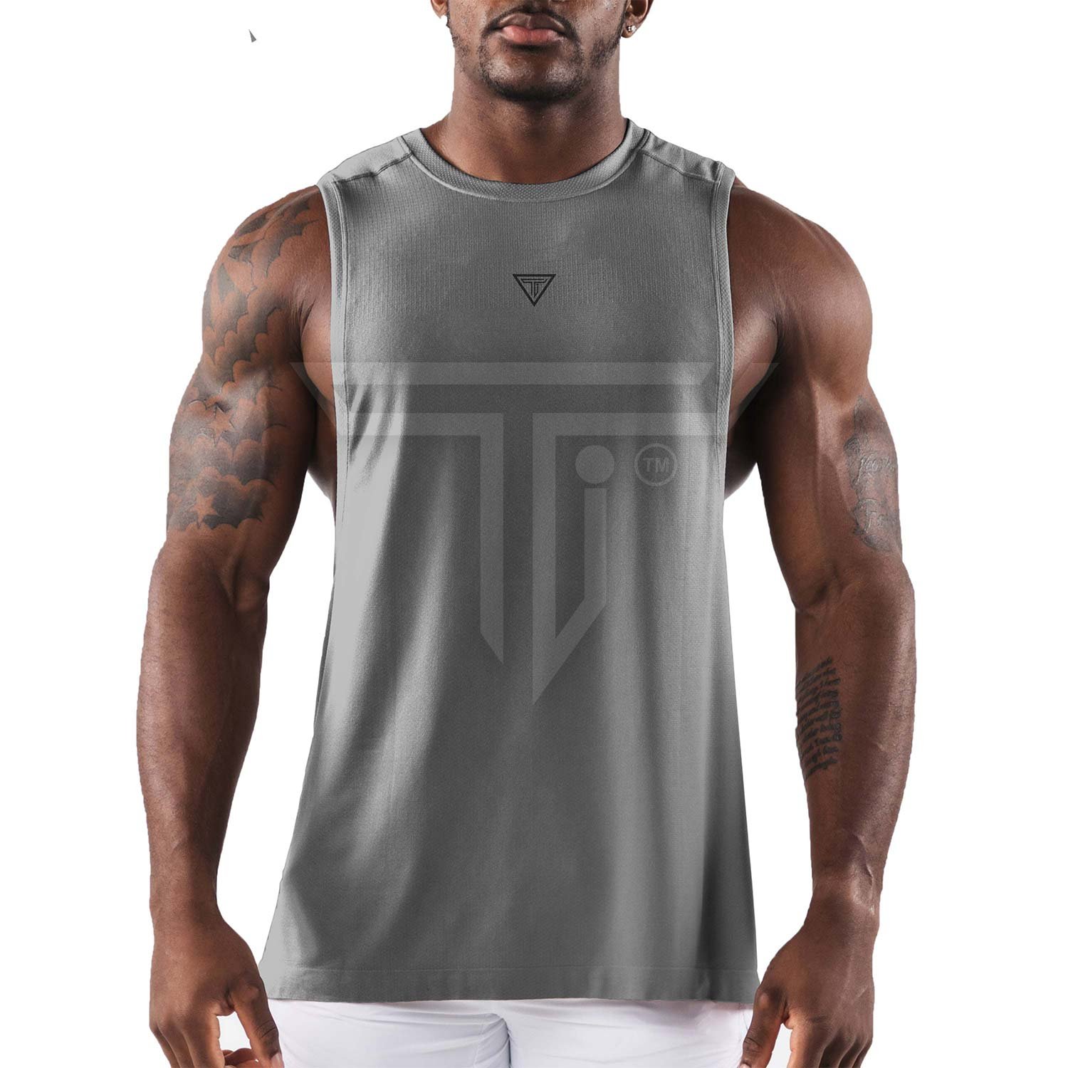 Cut-off-GREY.jpg Custom Fit Cut-Off Shirts for Gym & Fitness Training Comfort - Image 1