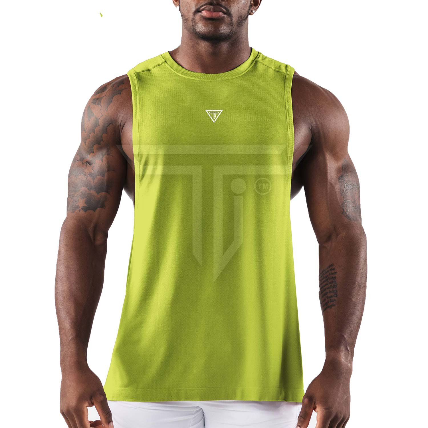 Cut-off-LIME-GREEN.jpg Personalized Gym Cut-Off Tees for Airflow & Comfort in Workouts - Image 1