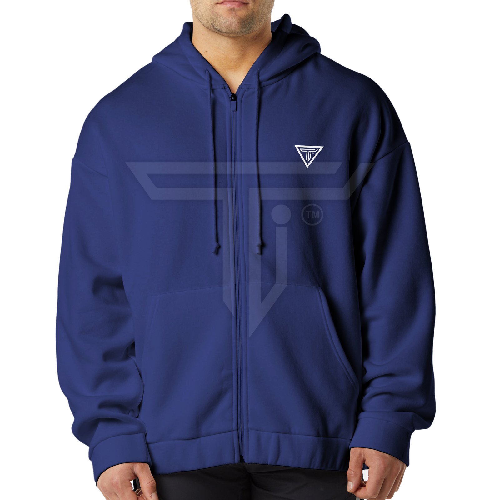 HOODIE-Zipper-NAVY-BLUE.jpg Stylish Custom Zipper Hoodies with Logo for Branding - Image 1