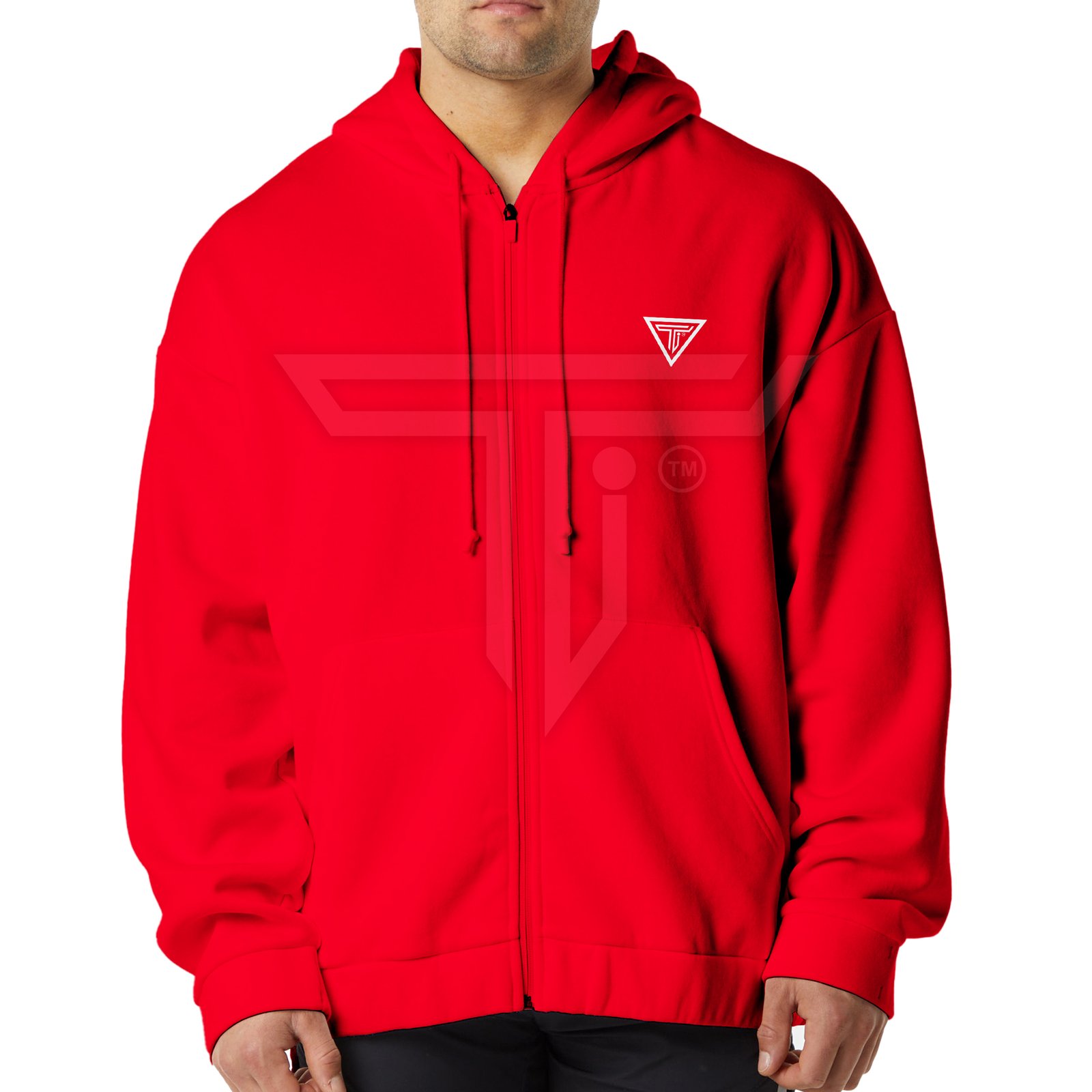 HOODIE-Zipper-RED.jpg Custom Fit Zipper Hoodies – Comfort Meets Athletic Style - Image 1