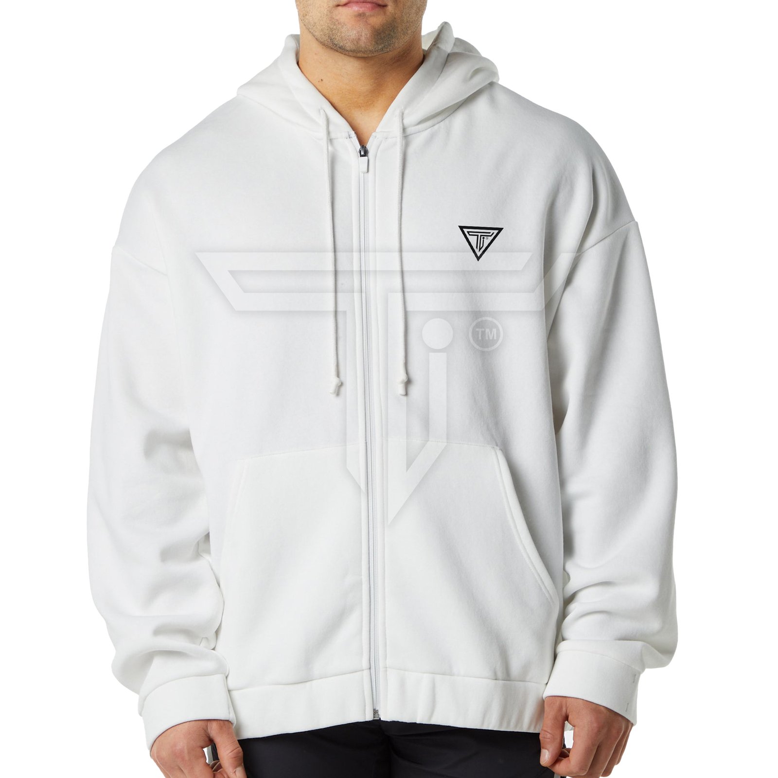 HOODIE-Zipper-WHITE.jpg Personalized Zipper Hoodies for Gym, Sports & Daily Wear - Image 1
