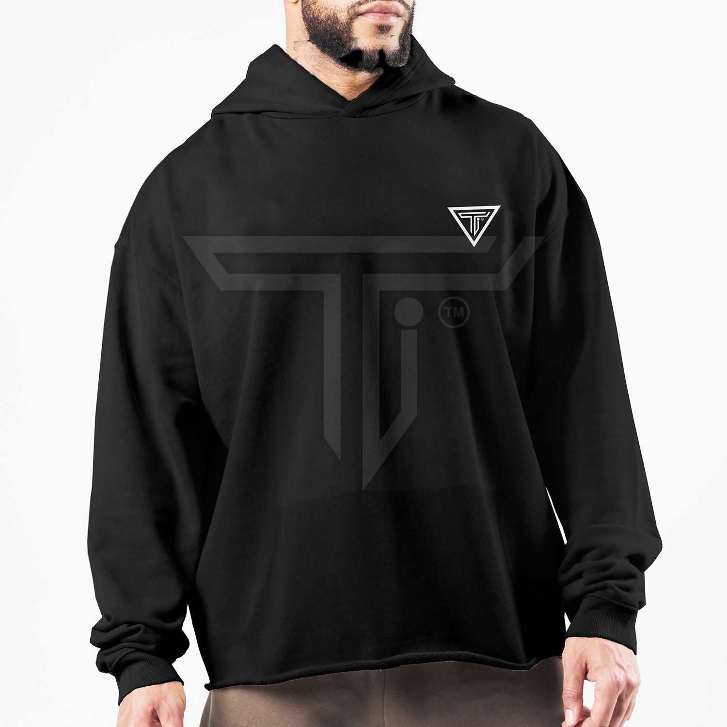 Hoodie-Front-Black.jpg Personalized Athletic Hoodies for Workout Warmth & Style - Image 1