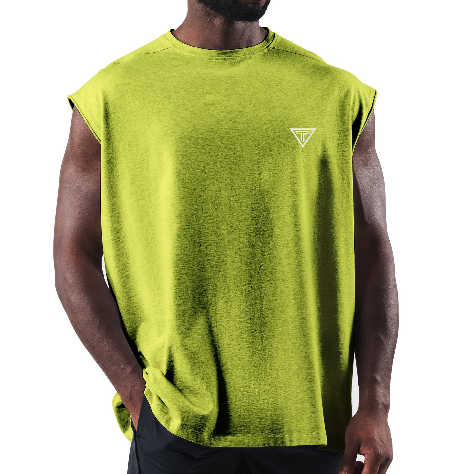 Muscle-Tank-LIME-GREEN.jpg Customized Athletic Muscle Tank – Perfect for Intense Gym Sessions - Image 1