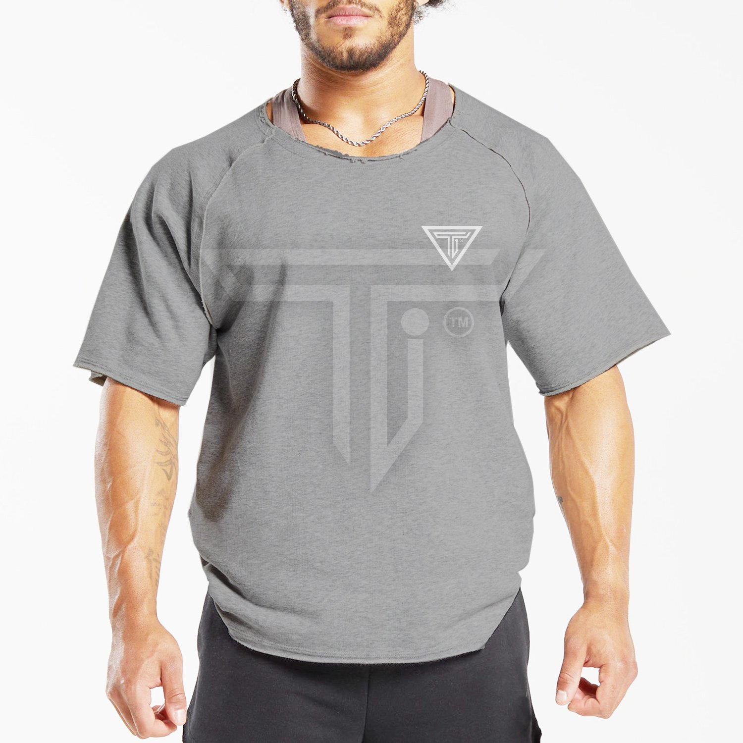 Rag-Tops-Front-Grey.jpg Personalized Gym Rag Tops for Active Lifestyle and Style - Image 1