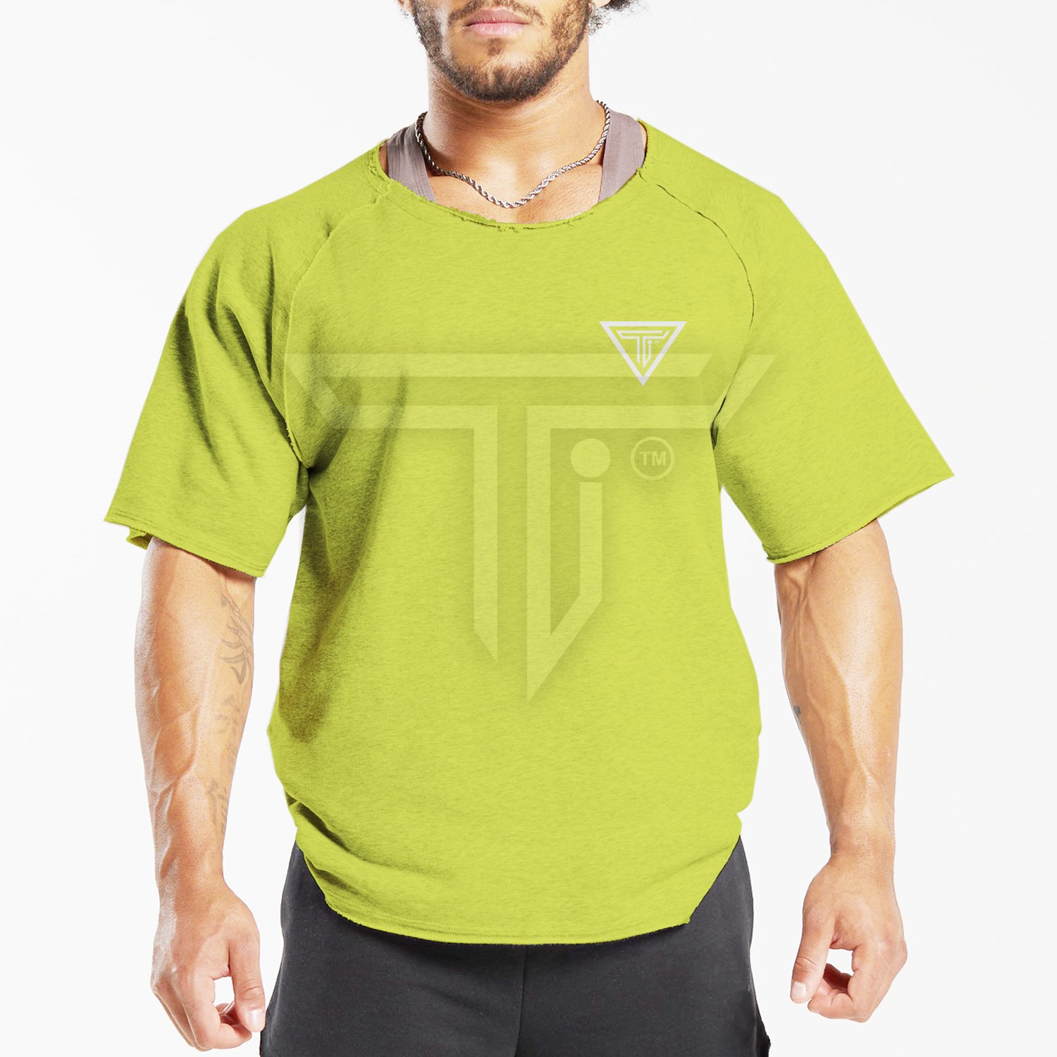 Rag-Tops-Front-Lime-Green.jpg Customized Rag Tops – Ideal for Intense Gym & Outdoor Workouts - Image 1