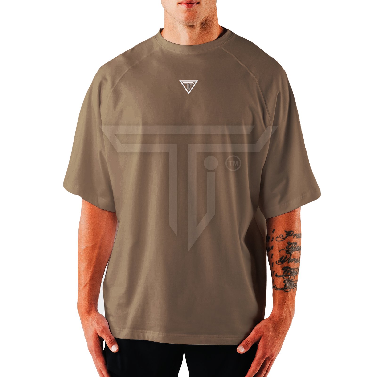 T-shirt-front-KHAKI.jpg Stylish Customized T-Shirts for Active & Casual Outfits - Image 1
