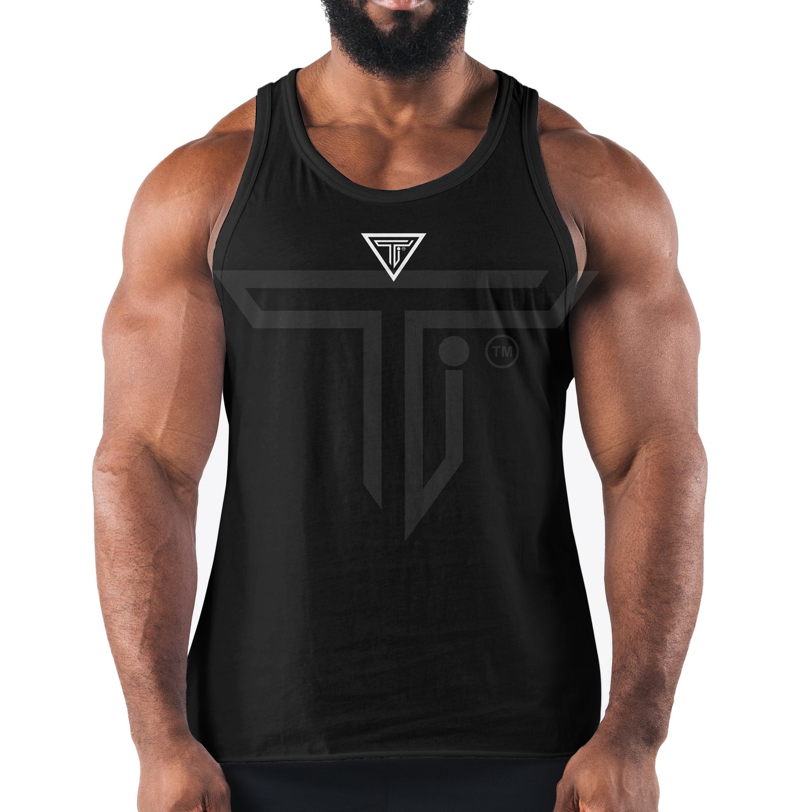 TANK-TOP-front-BLACK.jpg Personalized Gym Tank Top Tees for Airflow & Comfort in Workouts - Image 1