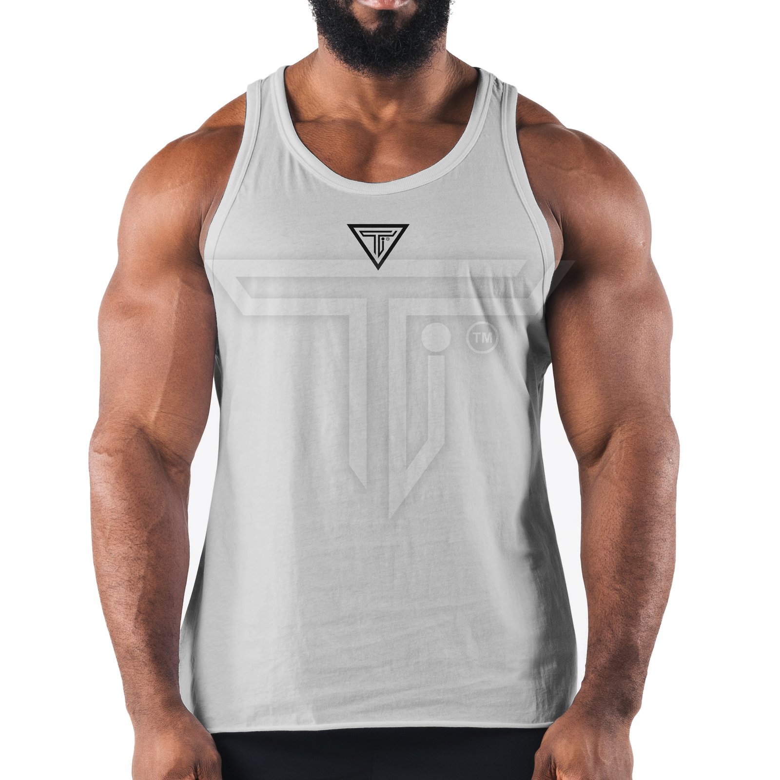 TANK-TOP-front-GREY.jpg Custom Sleeveless Tank Top Shirts for Gym, Running, & Outdoor - Image 1