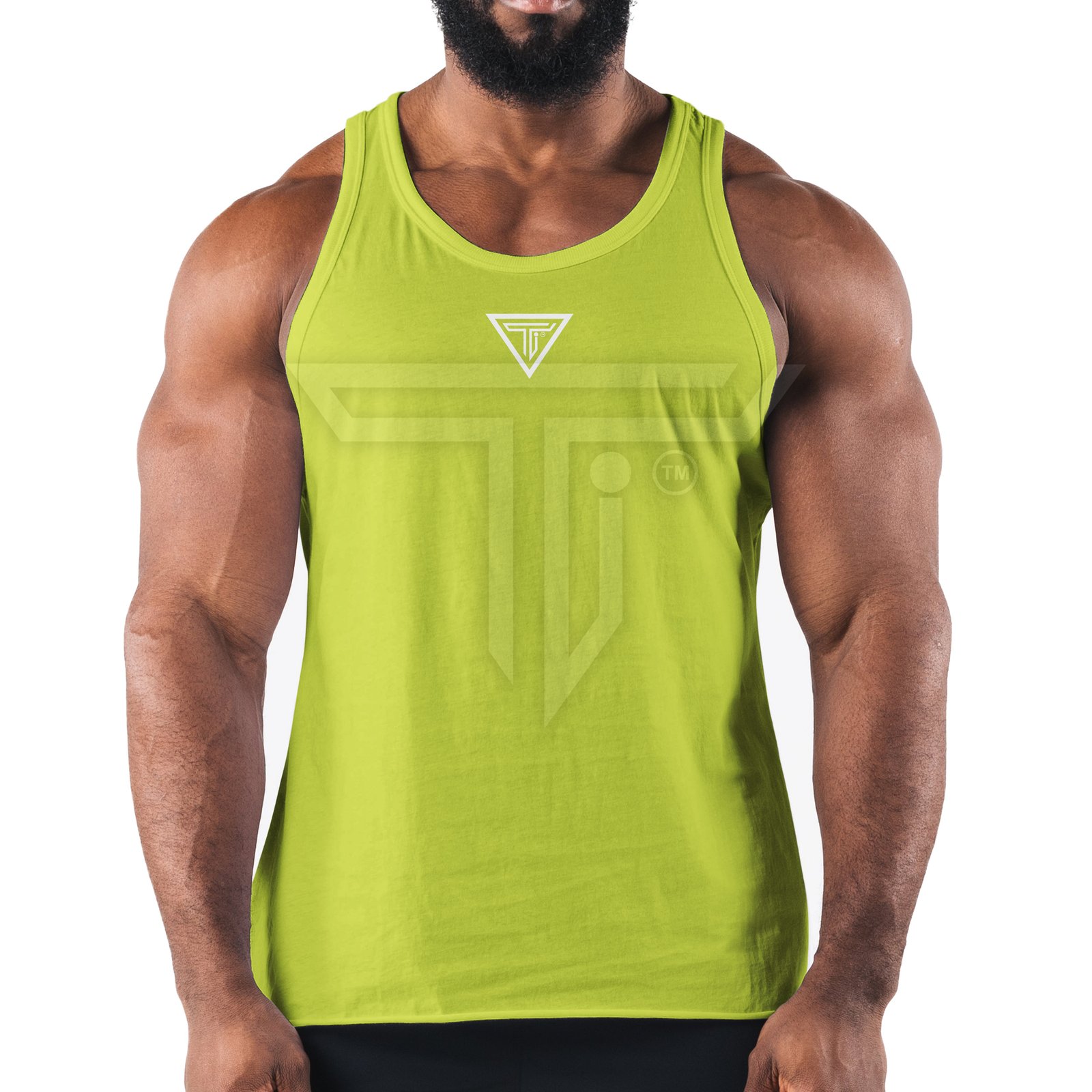 TANK-TOP-front-LIME-GREEN.jpg Tank Top Gym Shirts with Logo – Express Your Fitness Identity - Image 1