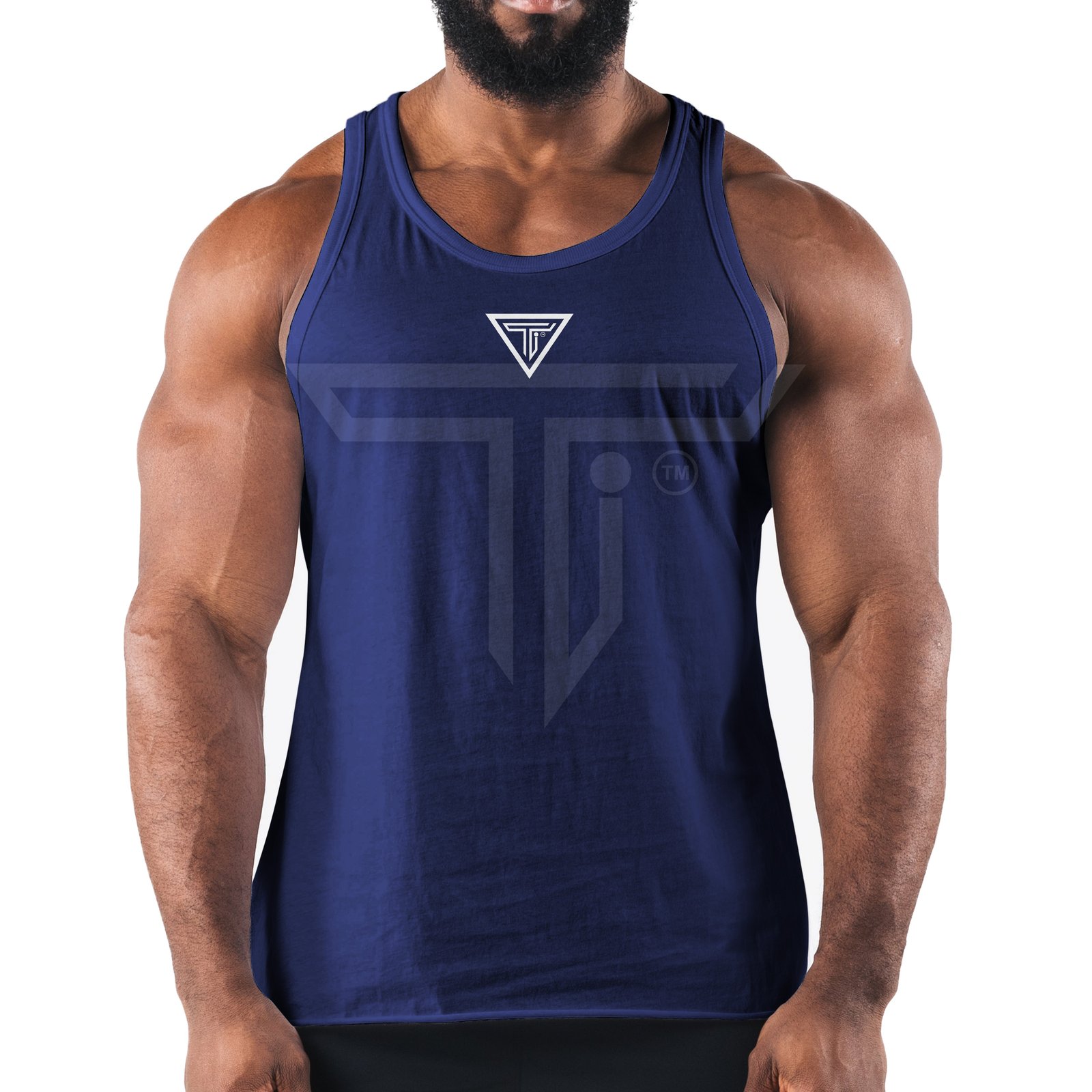 TANK-TOP-front-NAVY-BLUE.jpg Custom Athletic Tank Tops for Comfort & Performance in Fitness - Image 1