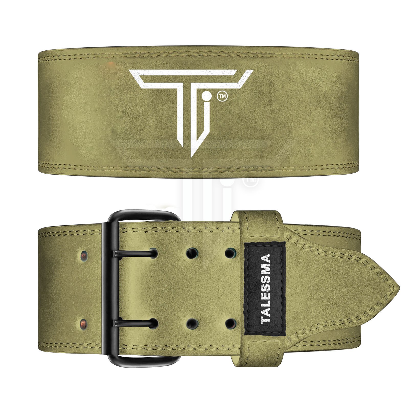 double-prong-belt-khaki.jpg Custom Fit Power Prong Belt for Comfort and Safety in Heavy Training - Image 1