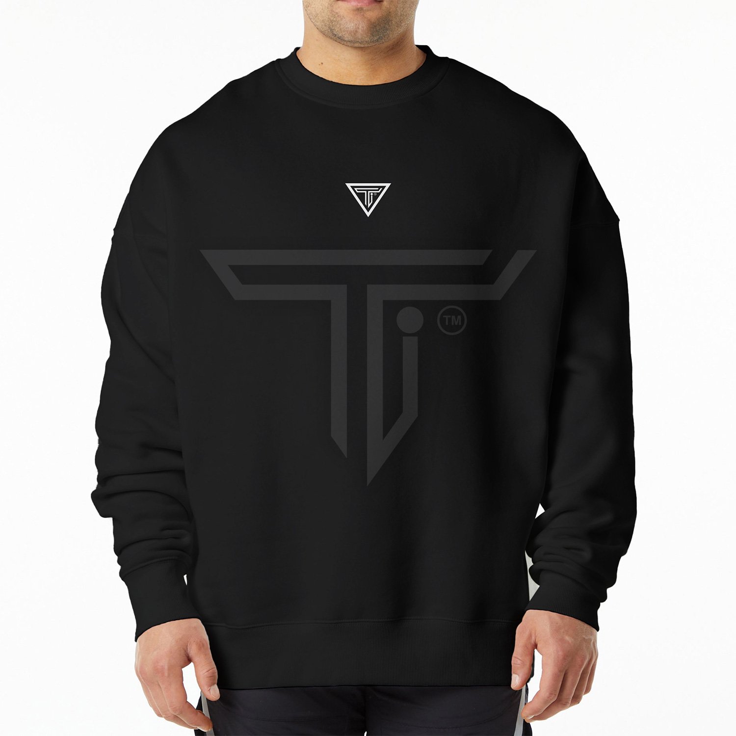 sweat-shirts-front-BLACK.jpg Personalized Athletic Sweatshirts for Workout Warmth & Style - Image 1