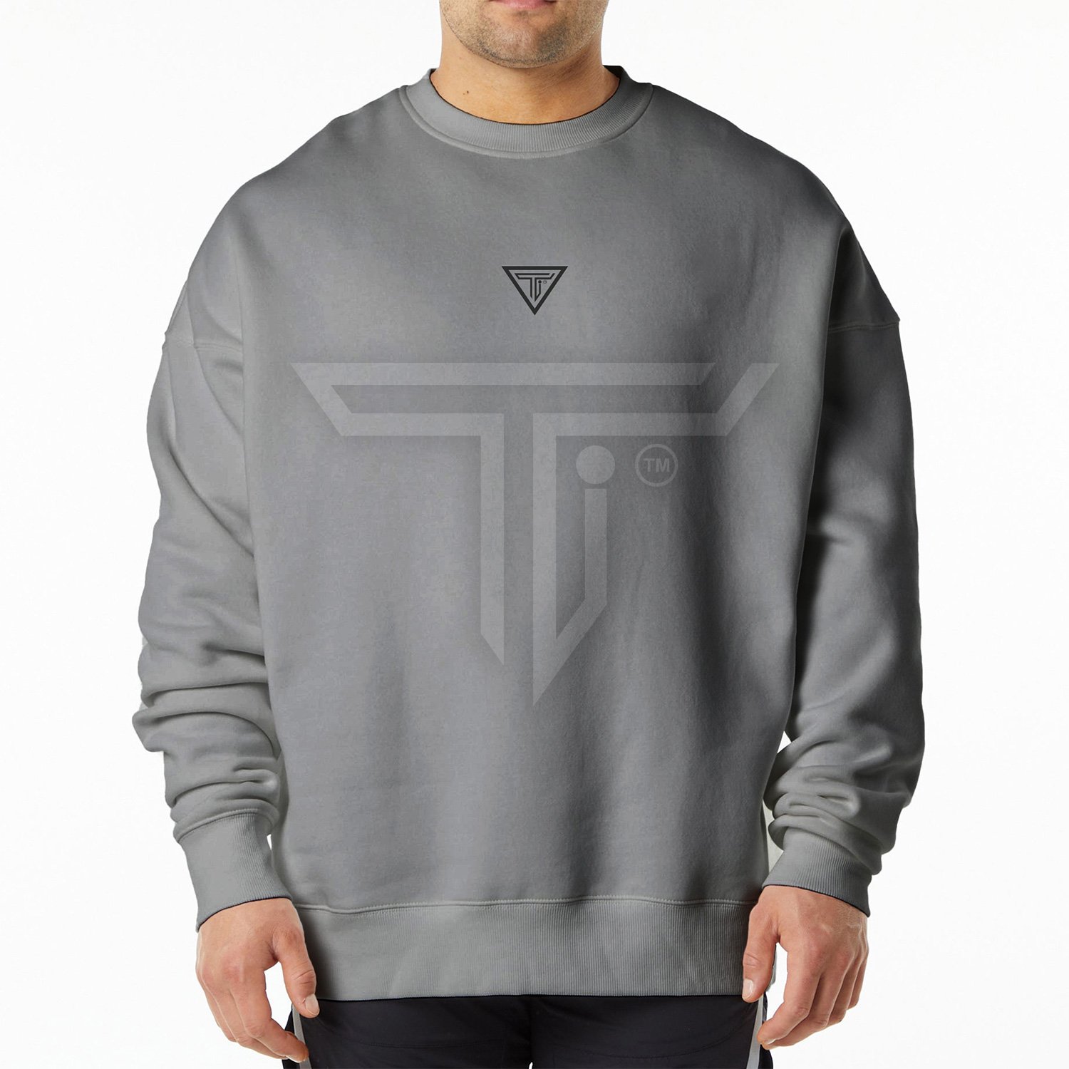 sweat-shirts-front-GREY.jpg High-Quality Custom Gym Sweatshirts for Cozy, Stylish Training - Image 1