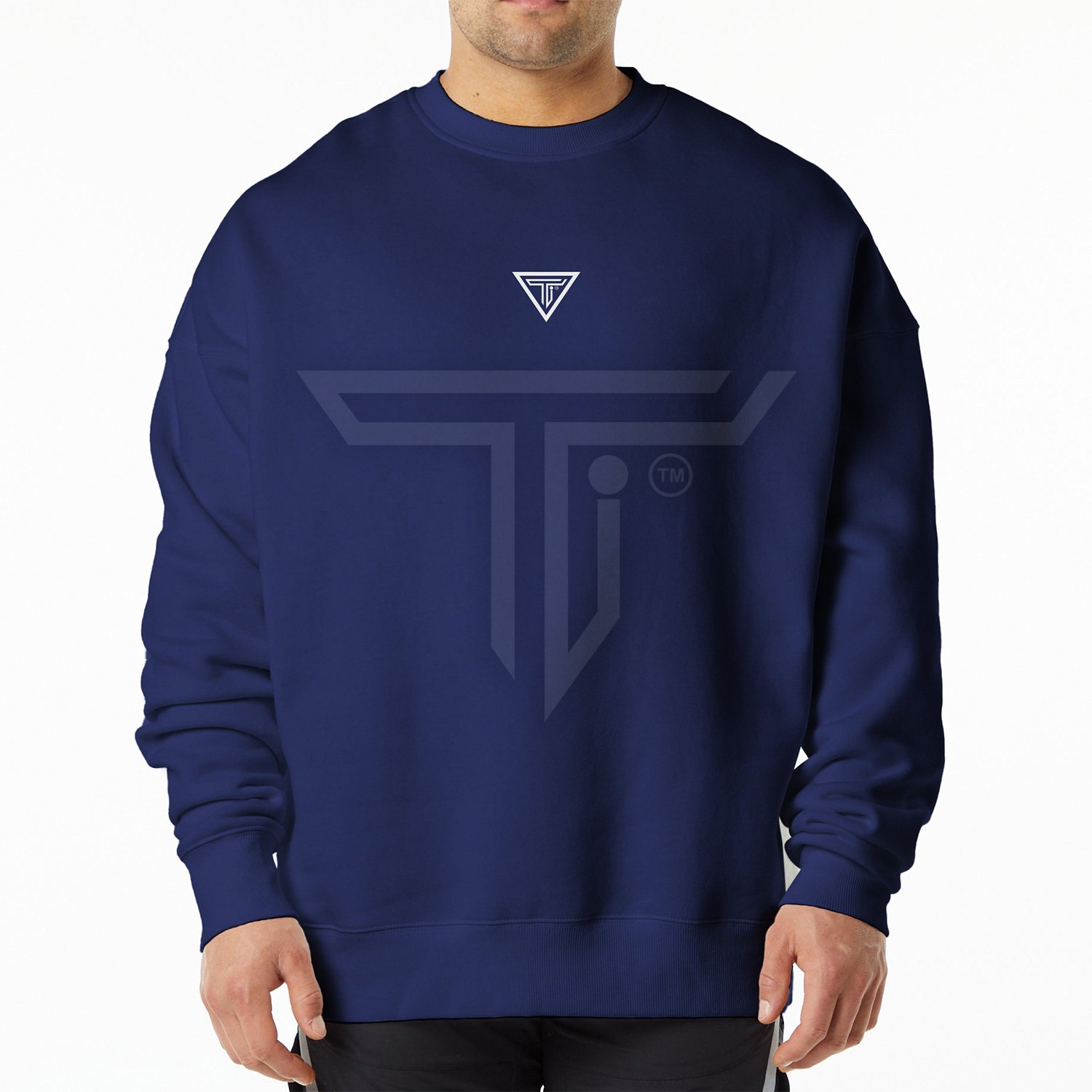 sweat-shirts-front-NAVY-BLUE.jpg Tailored Gym Sweatshirts for Warm-Ups, Cool-Downs, & Everyday Wear - Image 1