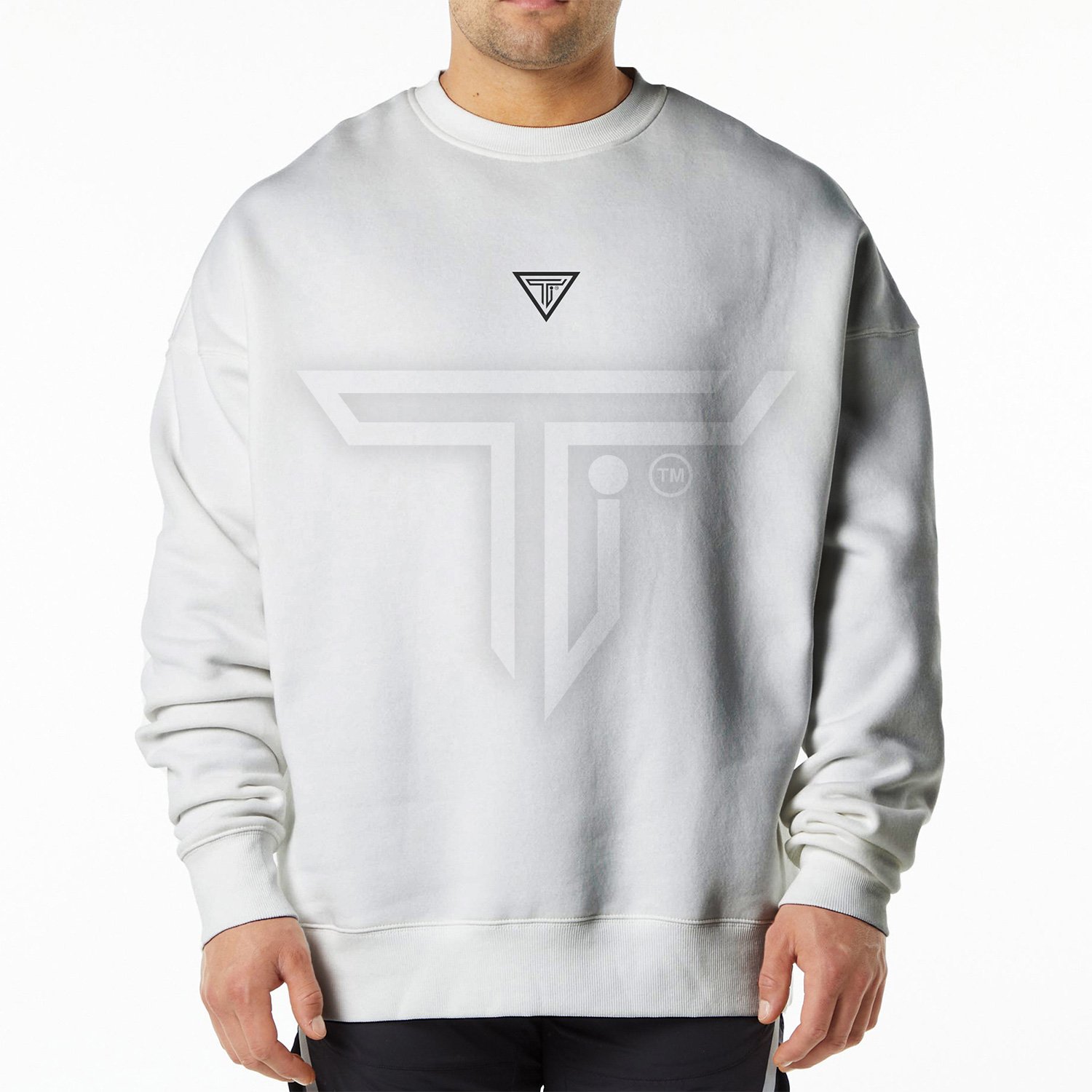sweat-shirts-front-WHITE.jpg Customized Fitness Sweatshirts for Comfort & Performance All Day - Image 1